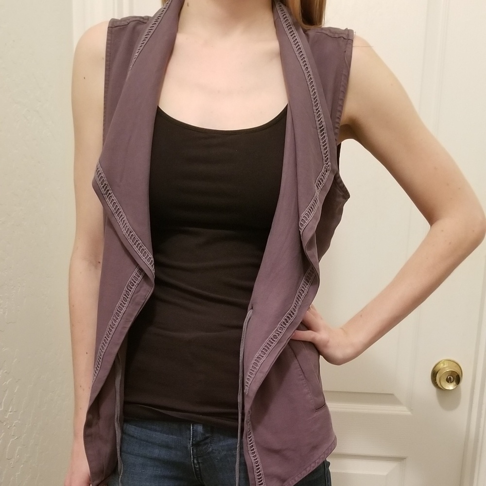 Gray open vest